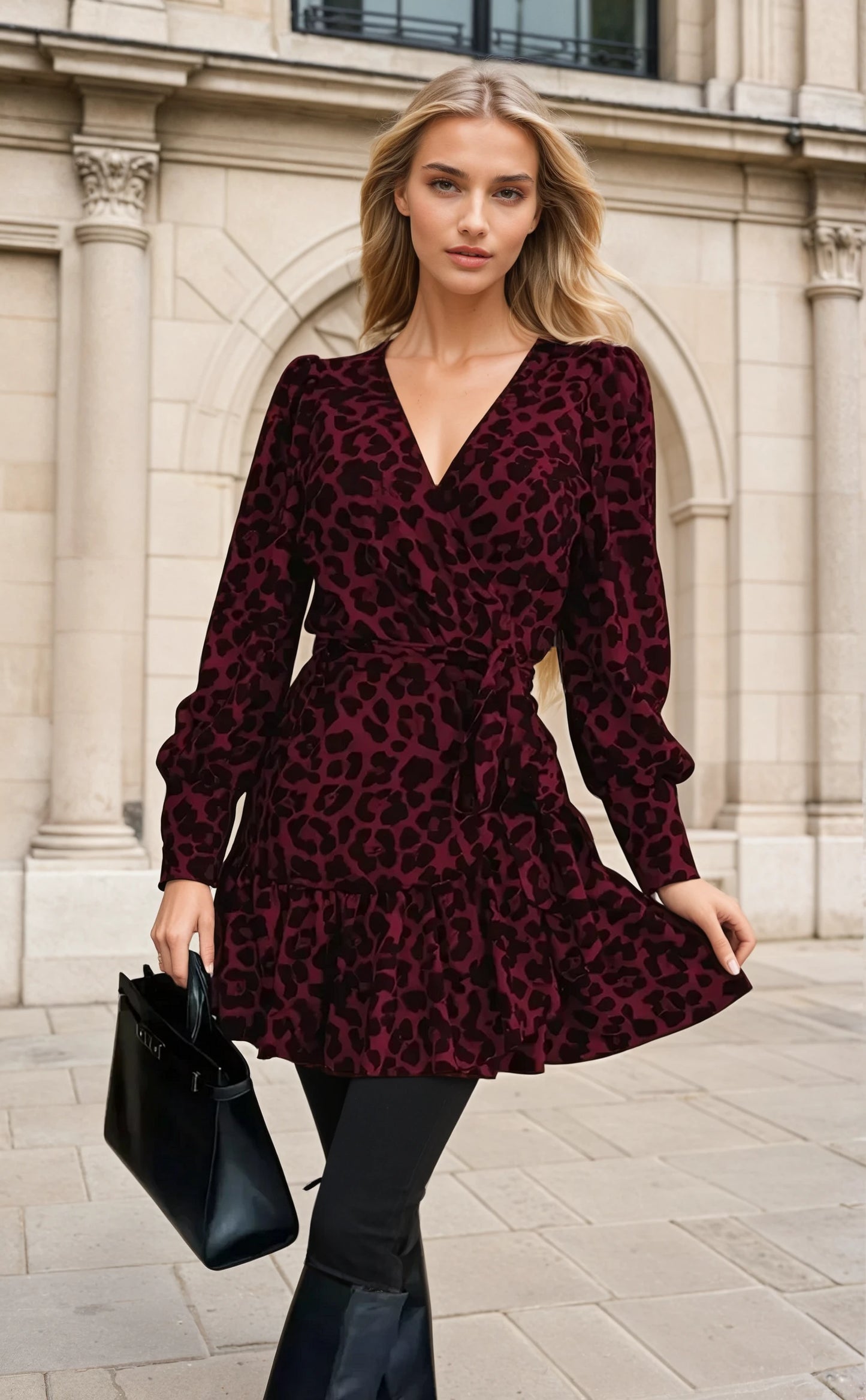 Charlotte Leopard Printed Dress