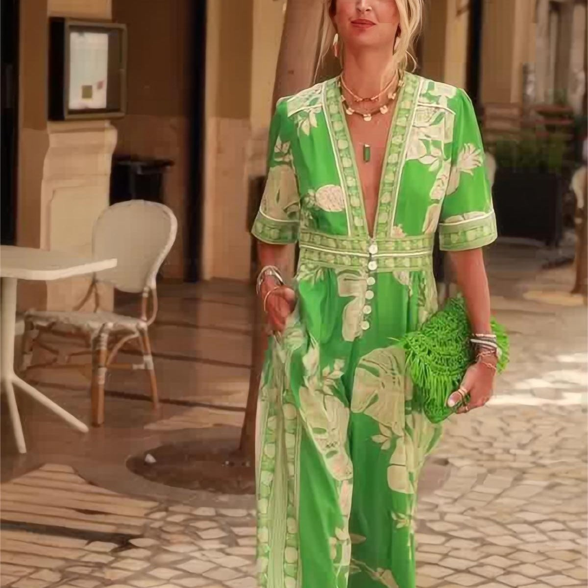 Florentine | Holiday Floral Print Jumpsuit
