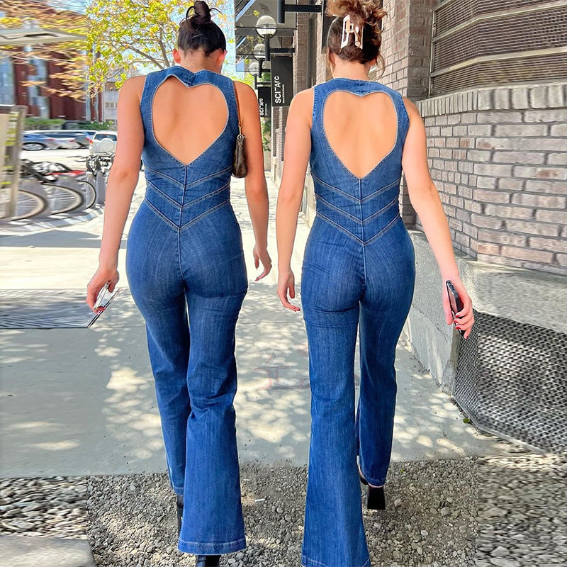 Olivia Bodycon backless heart jumpsuit