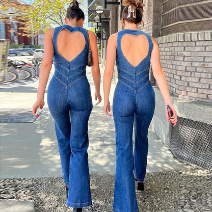 Olivia Bodycon backless heart jumpsuit