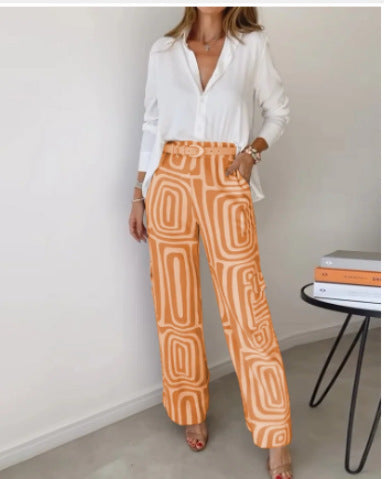 Kammay stylish trouser set including blouse+ free belt