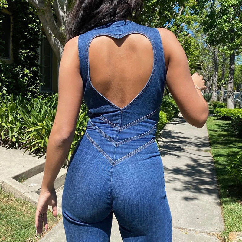 Olivia Bodycon backless heart jumpsuit