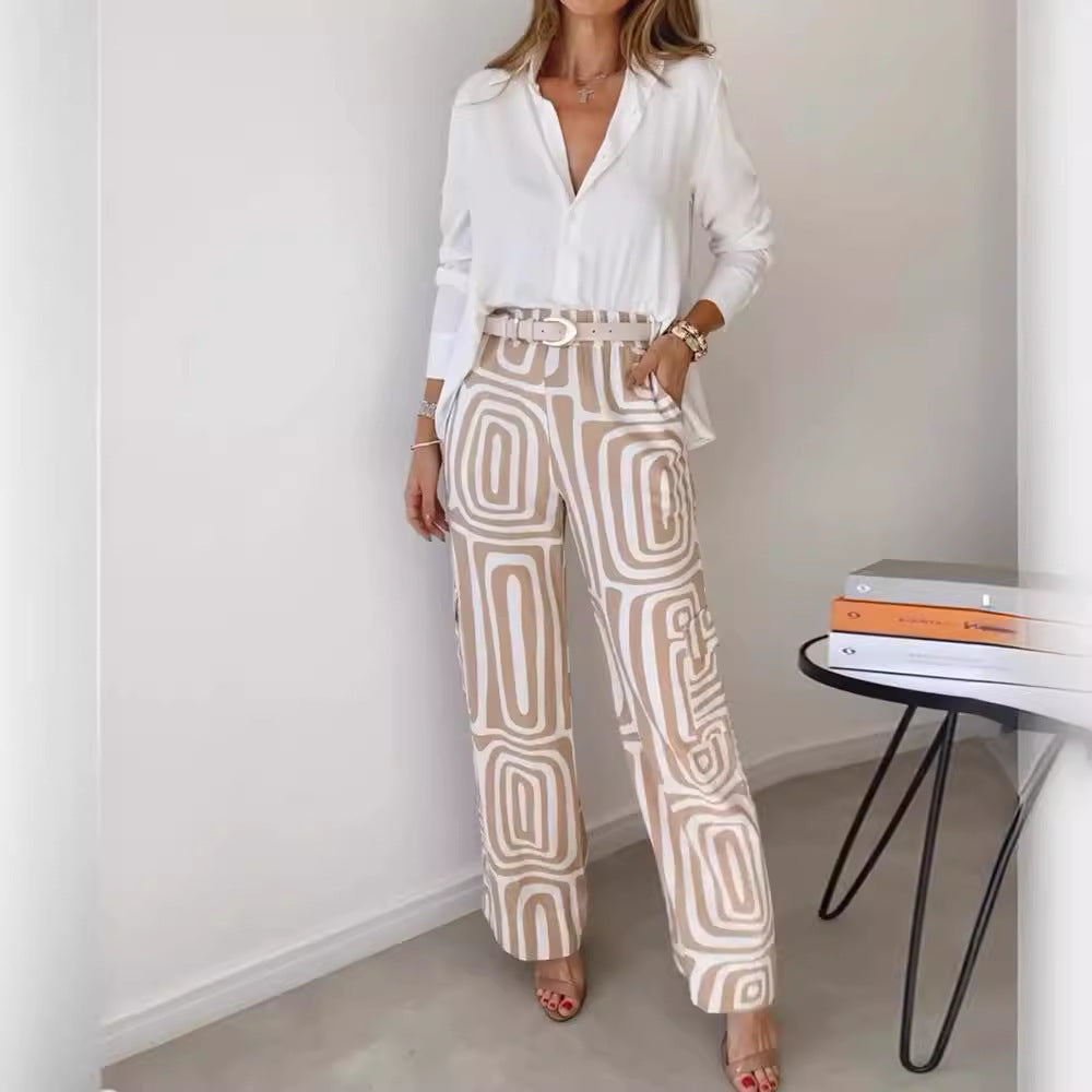 Kammay stylish trouser set including blouse+ free belt