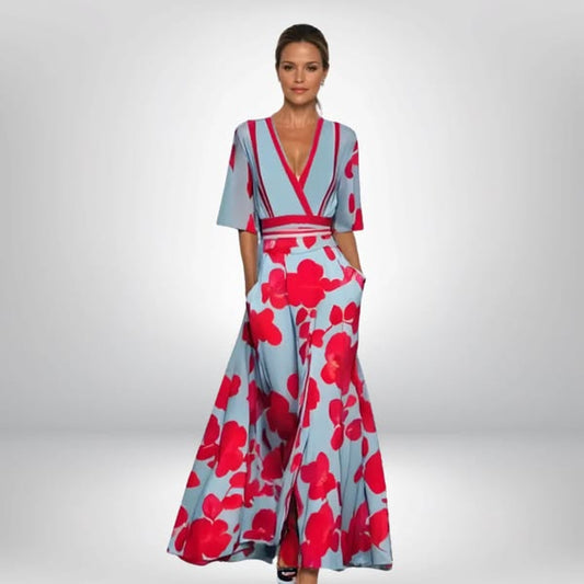 Evie - Elegant Dress With Flower Pattern